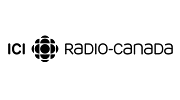 Jocelyn Michel's clients logo including Ici Radio-Canada, Sloche, Fido, Energie 94.3 and Journal de Montreal
