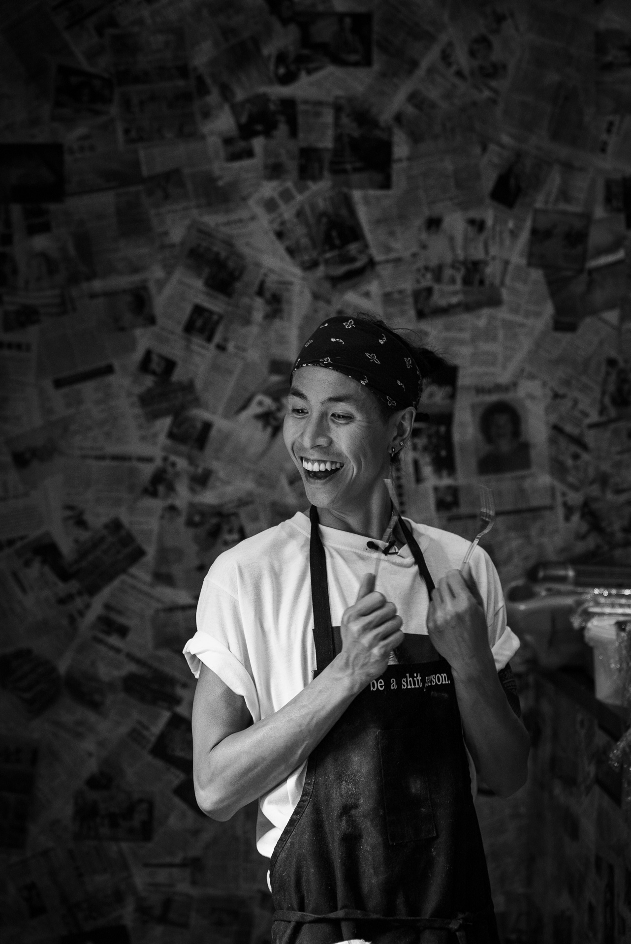 portrait of chef Minh Phat Tu of Orange rouge smiling by Bruno Florin