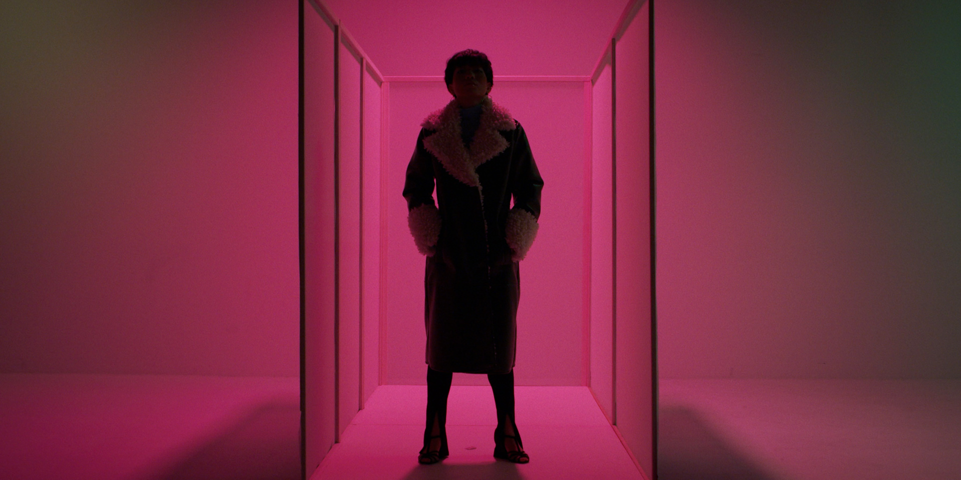 asian female dancer in pink lighting by Simon Duhamel for It's Coming Down for Fabrikate