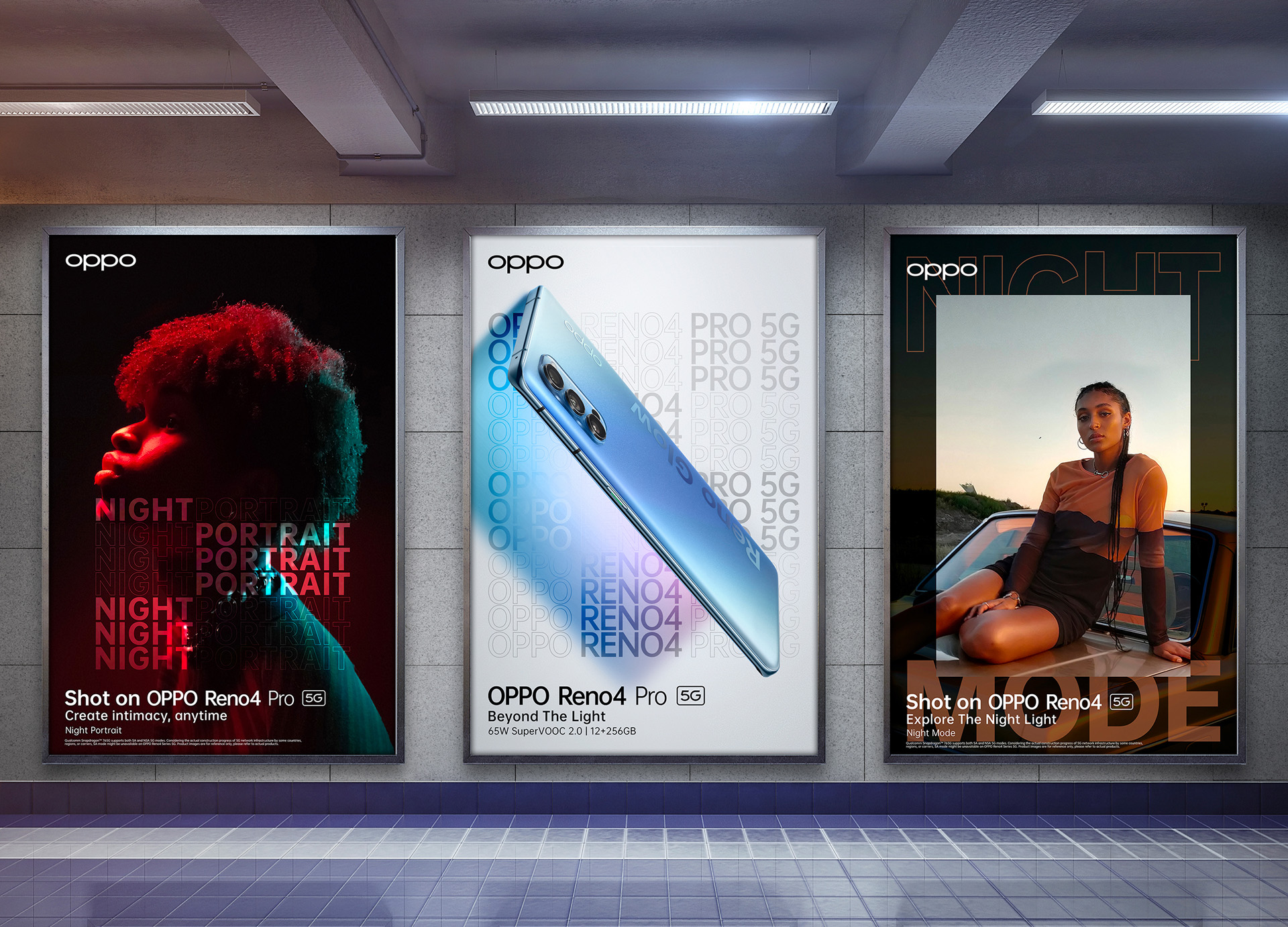 poster campaign Hungry and Foolish for Oppo latest smartphone model photographed and filmed by Simon Duhamel