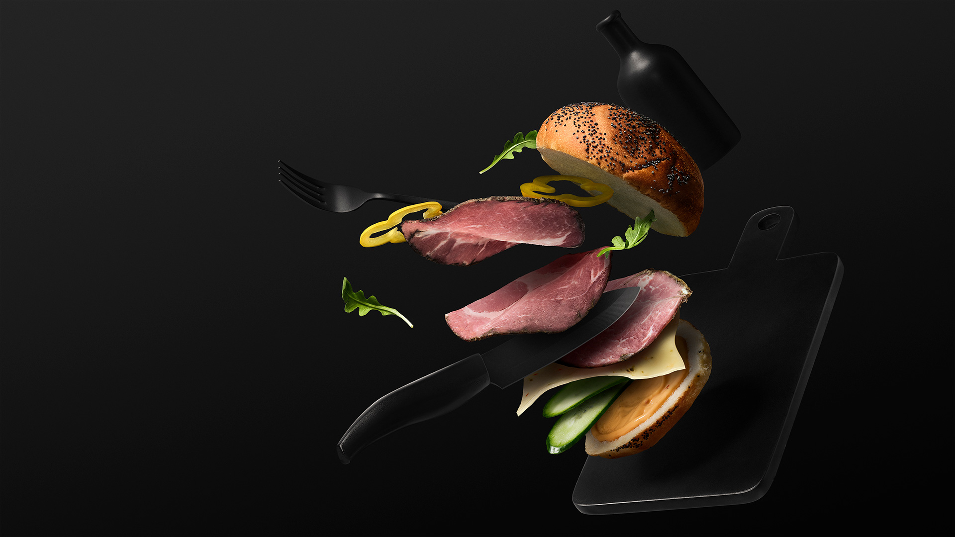chorizo ham ad in magazine photographed by Mathieu Lévesque for Fantino & Mondello with Rethink agency