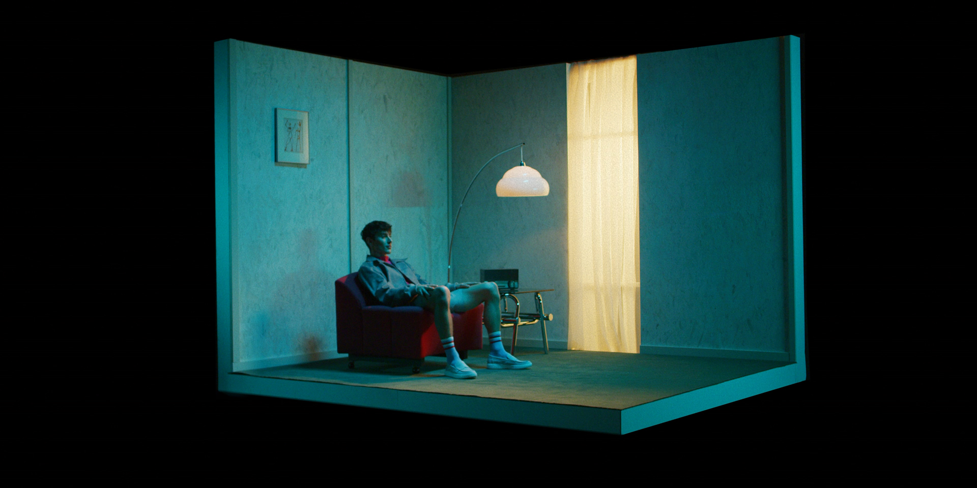 male dancer in soft green ambiance by Simon Duhamel for NYCM by Fabrikate