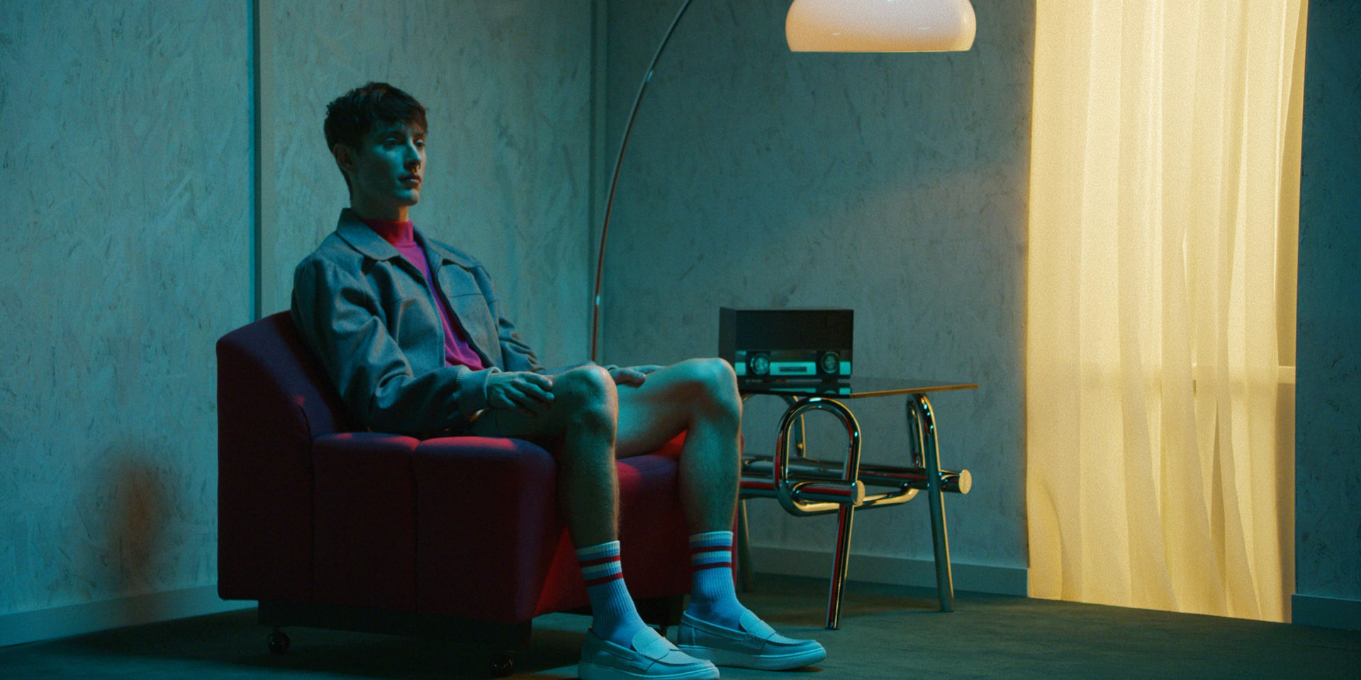 male dancer in soft green ambiance by Simon Duhamel for NYCM by Fabrikate