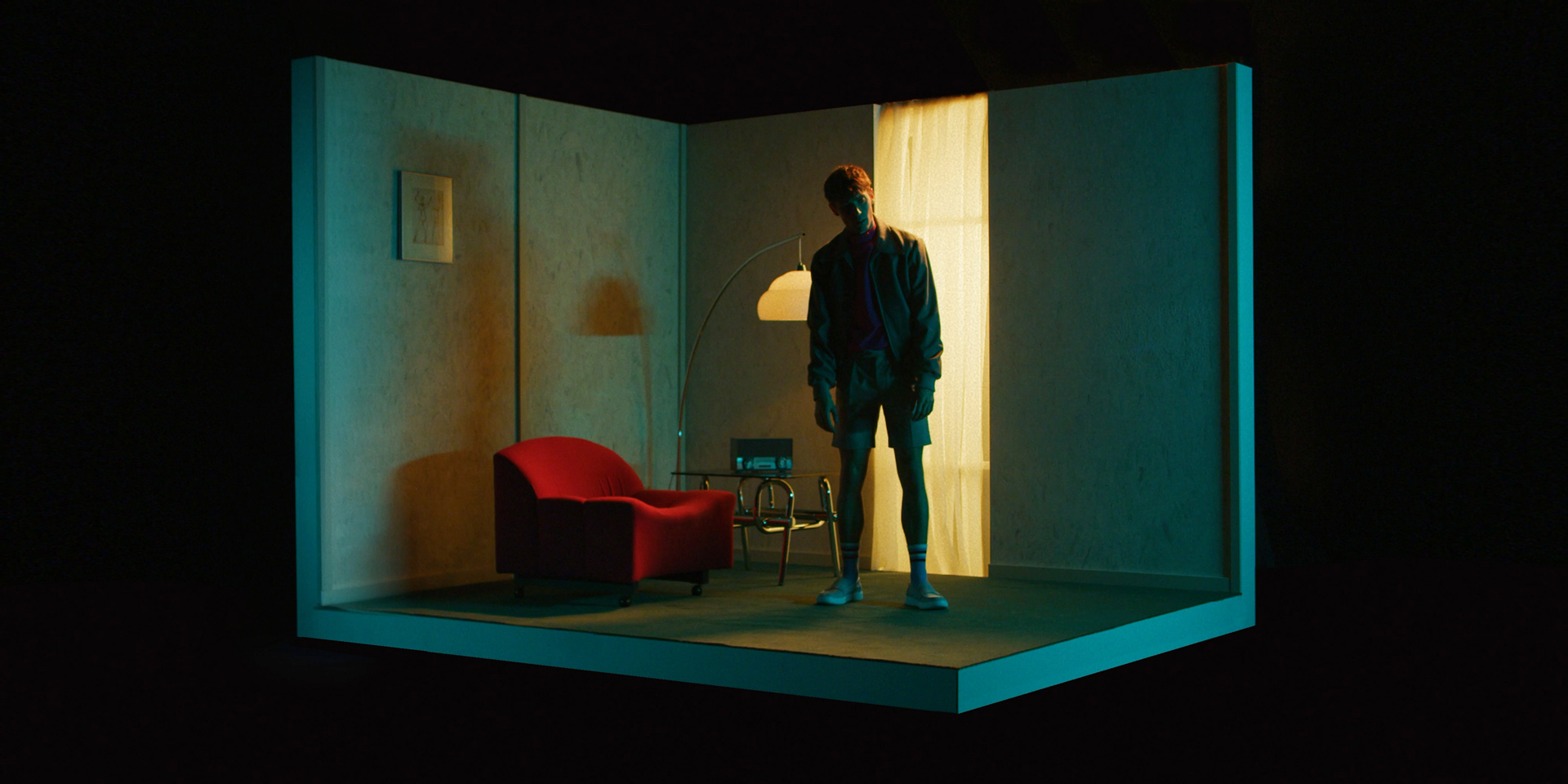 male dancer in soft green ambiance by Simon Duhamel for NYCM by Fabrikate