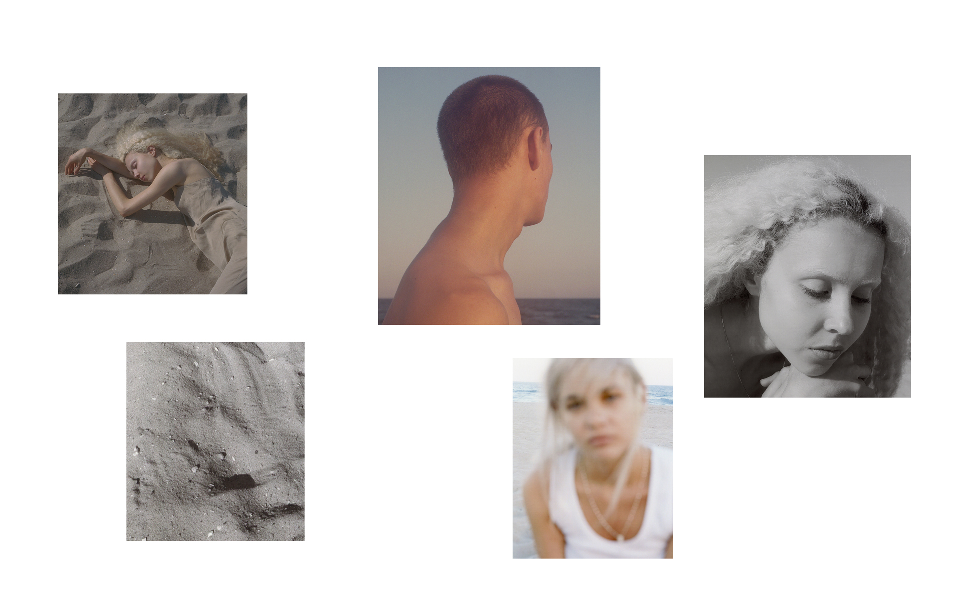 collage of pictures from the shoot looking like polaroids by Oumayma B. Tanfous for DAZED