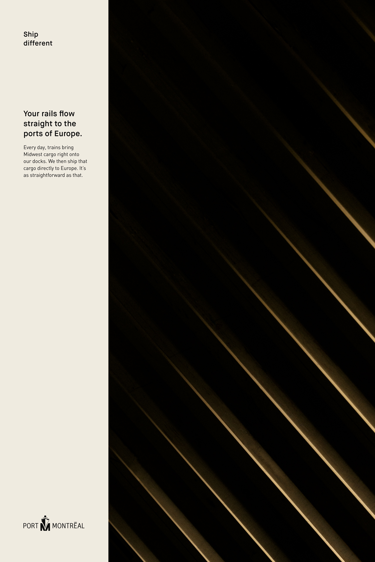 layout of advertising poster for Port of Montreal by Alexi Hobbs in collaboration with Ogilvy
